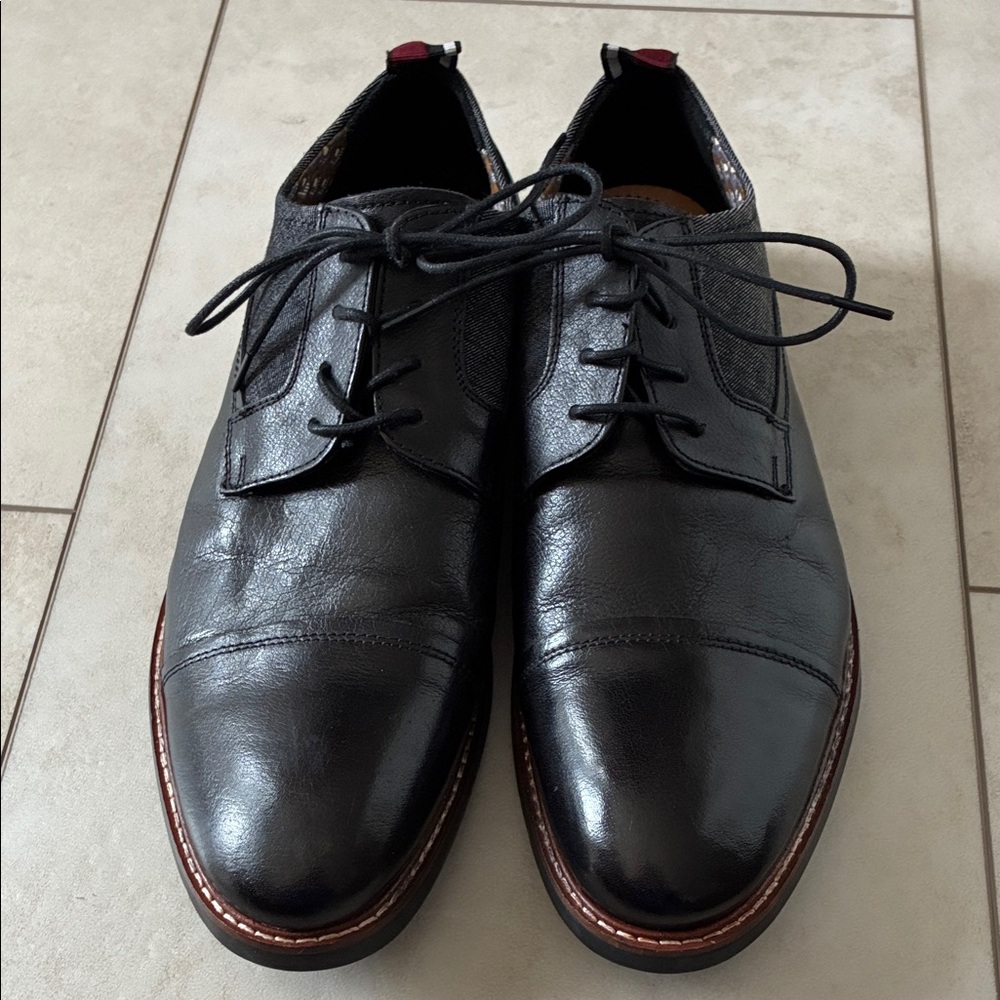 Ben Sherman Black Leather Lace-Up Oxfords Size 9.5